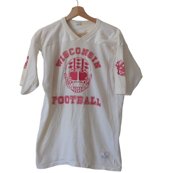 Vintage 1950s? Wisconsin Football Jersey Badgers Single Stitch University L RARE - Picture 1 of 12